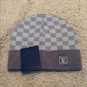 Louis Vuitton Monogram Gray Knit Hat